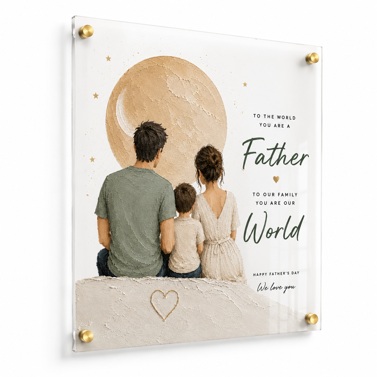 Father's Day Gift for Dad – "To Our World™" Acrylic Keepsake 45 x 60cm