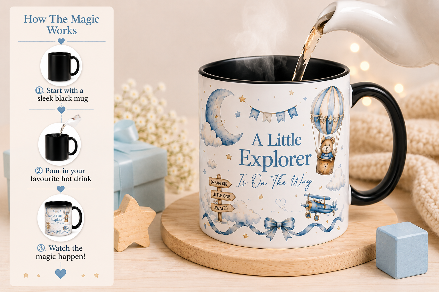 A Little Explorer – Baby Boy Magic Reveal Mug