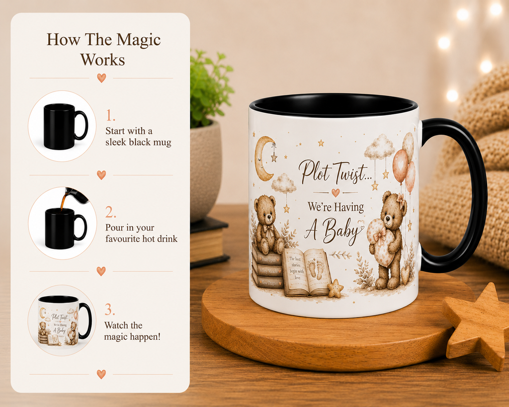 Plot Twist! Baby Arriving Soon – Magic Reveal Mug