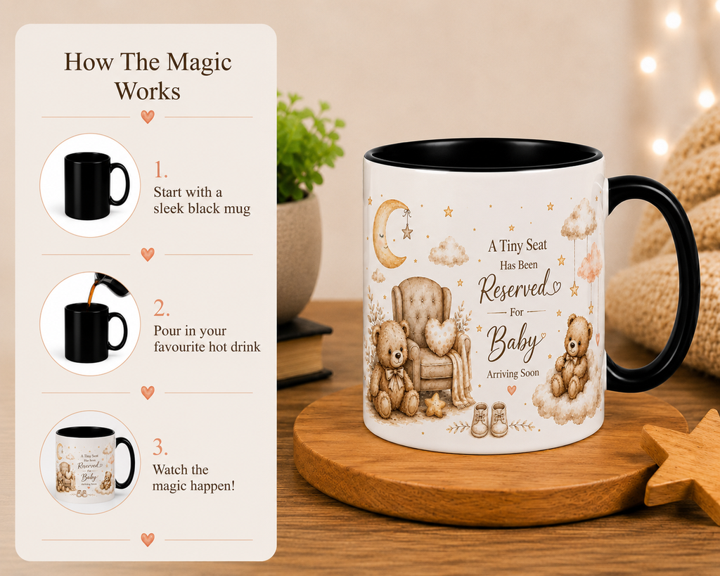 A Tiny Seat Has Been Reserved For Baby – Magic Pregnancy Announcement Mug