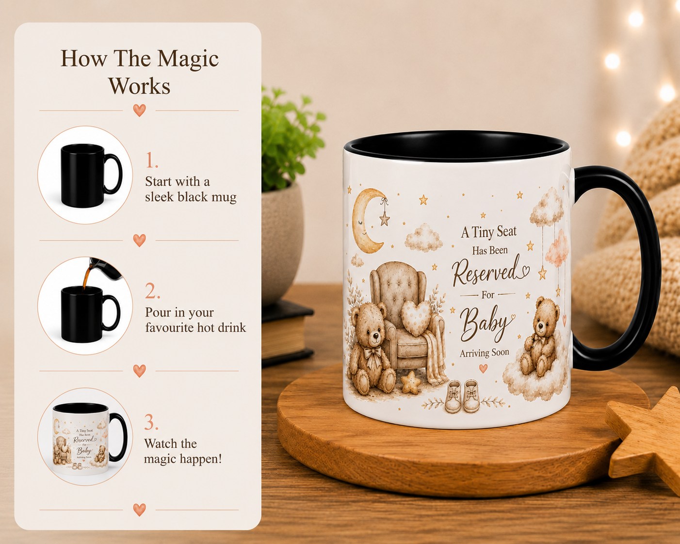 A Tiny Seat Has Been Reserved For Baby – Magic Pregnancy Announcement Mug